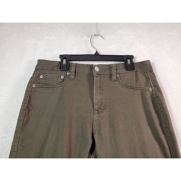 Aeropostale Pants Women Size 4 Green Pocket Straight Leg High Waisted Flat Front - Picture 4 of 7